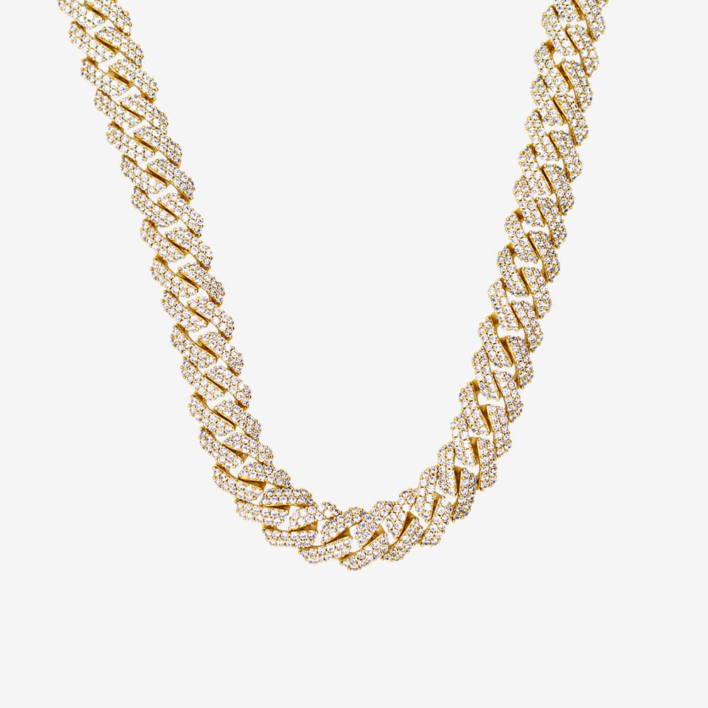 12mm Prong Chain Gold