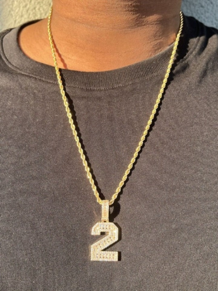 0-9 Number Pendant College Style Gold